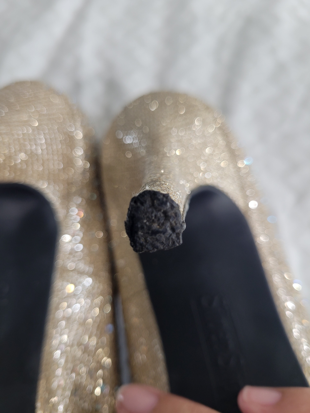 Women's Glitter Round-Toe Pumps in Champagne - Picture 13 of 14